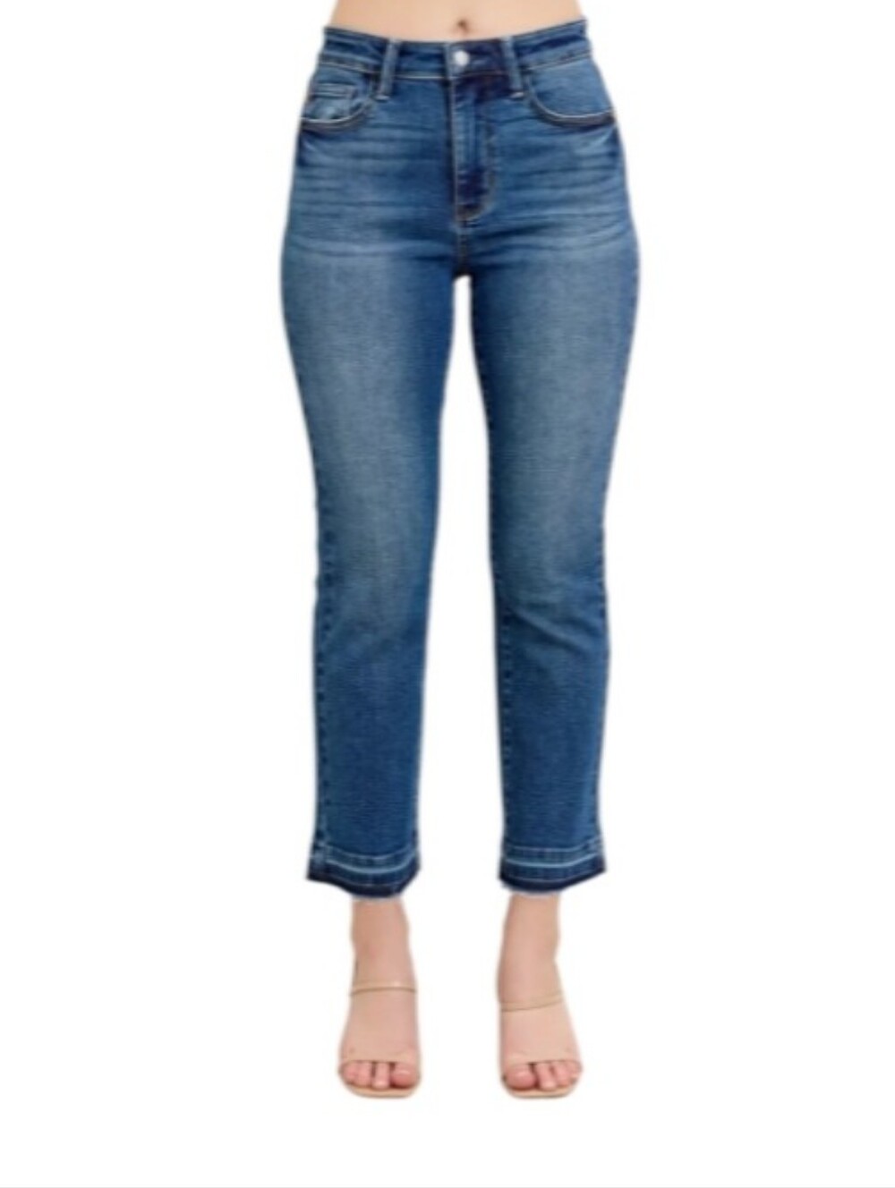 Judy Blue Kick Flare High-Rise Denim Raw Hem Jeans-NWOT